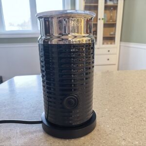 Nespresso Chrome and Black Milk Frother